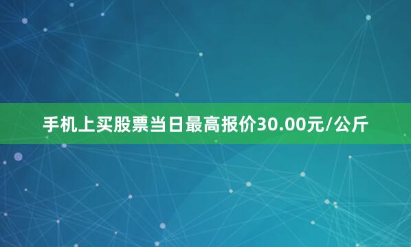 手机上买股票当日最高报价30.00元/公斤